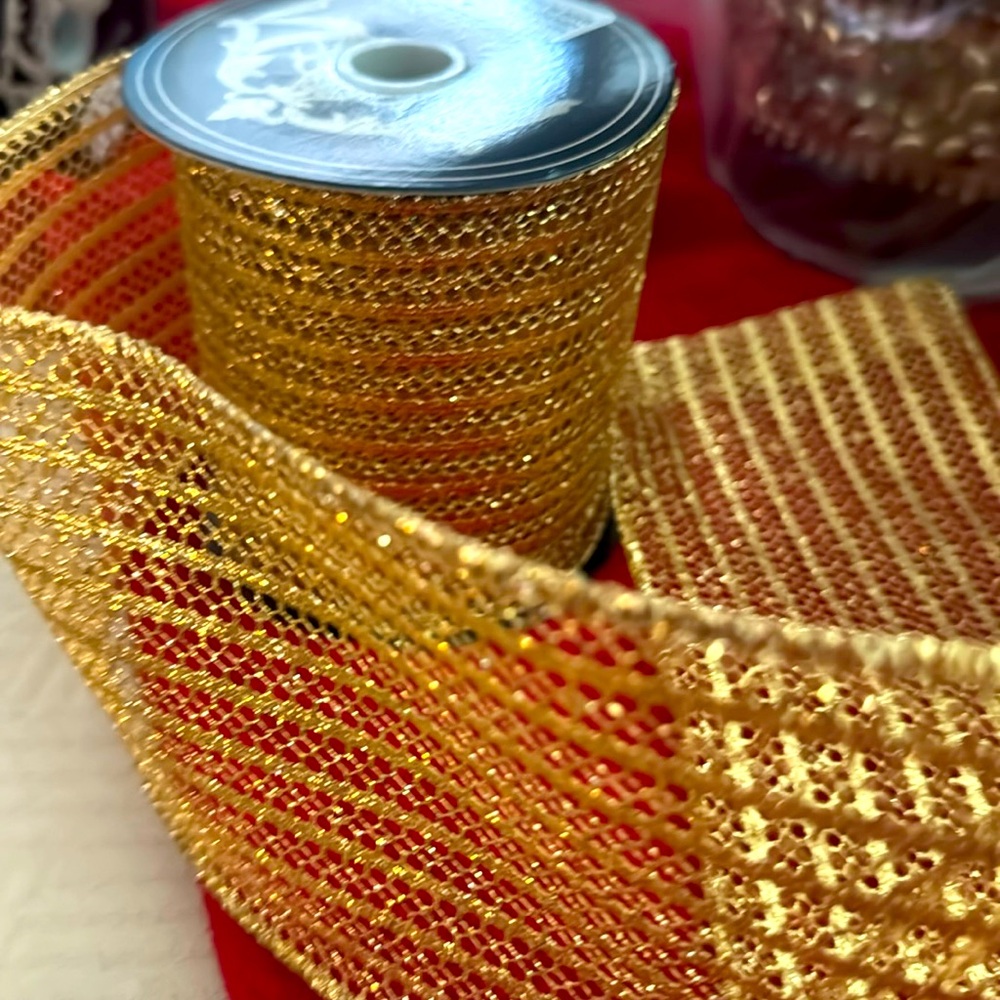 D. Stevens gold wired craft ribbon
